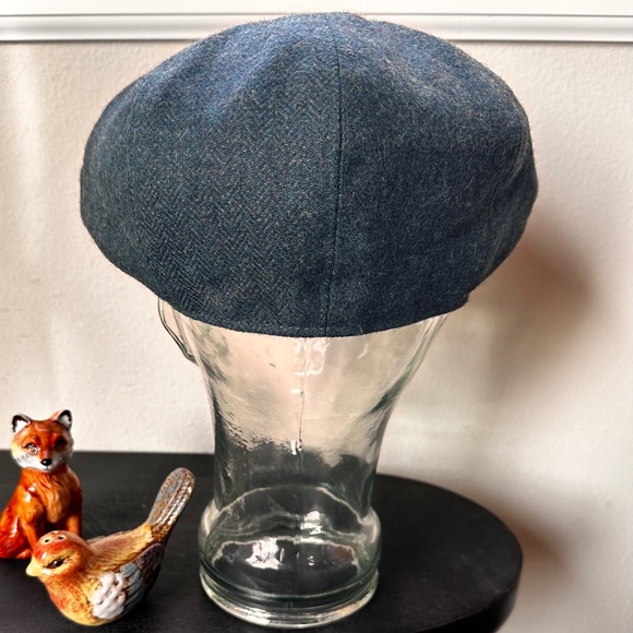 Scottish Harris Tweed Eight Quarter Newsboy Cap - Evergreen - Sz Men's Med. - Picture 4 of 15